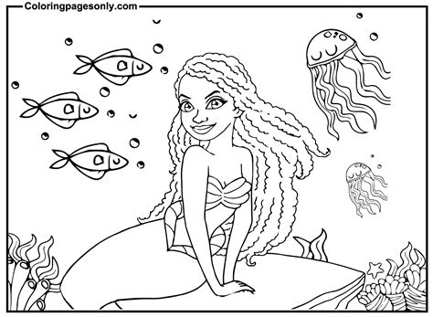 halle bailey little mermaid coloring pages
